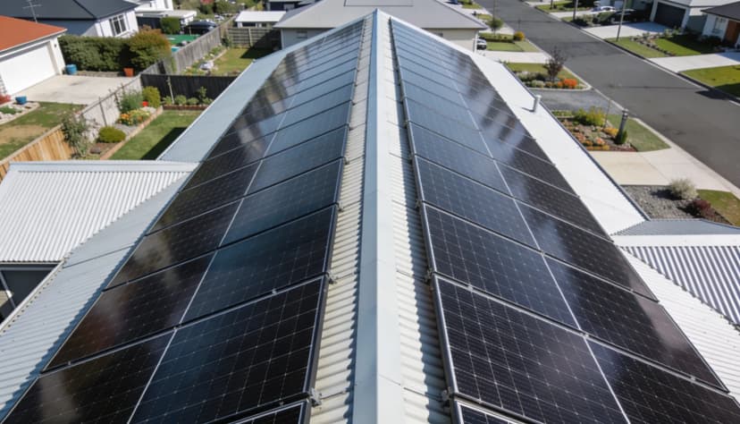 Solar panels on a New Zealand home roof — how grid-connected solar power works.