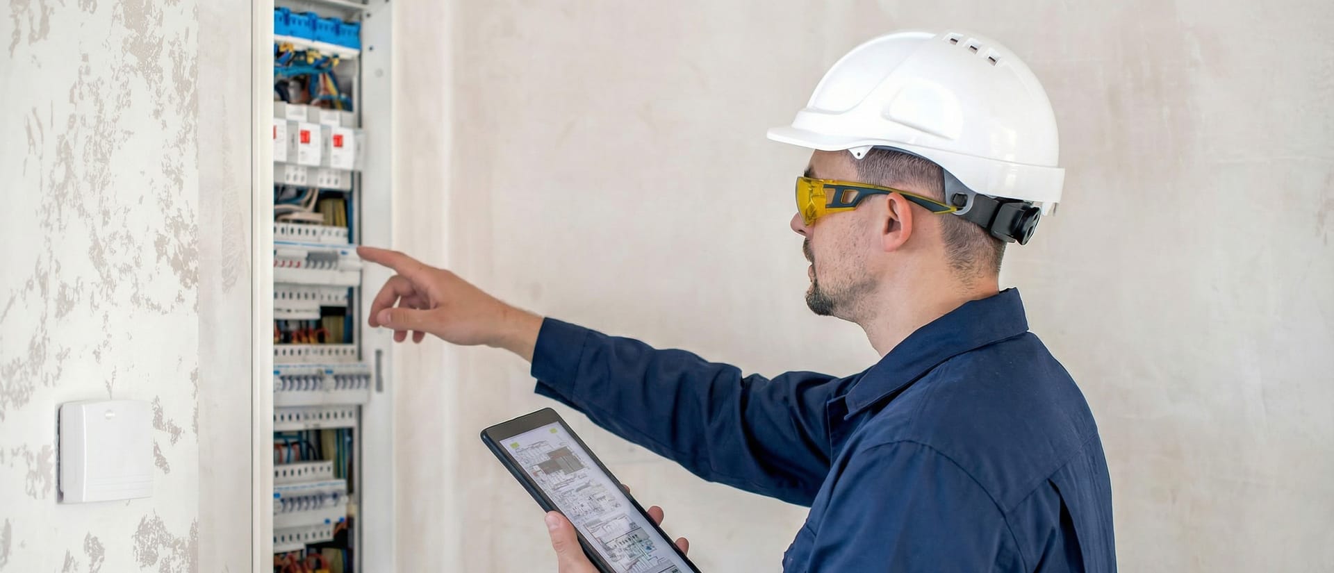 A1 Electrical team at work with branded van